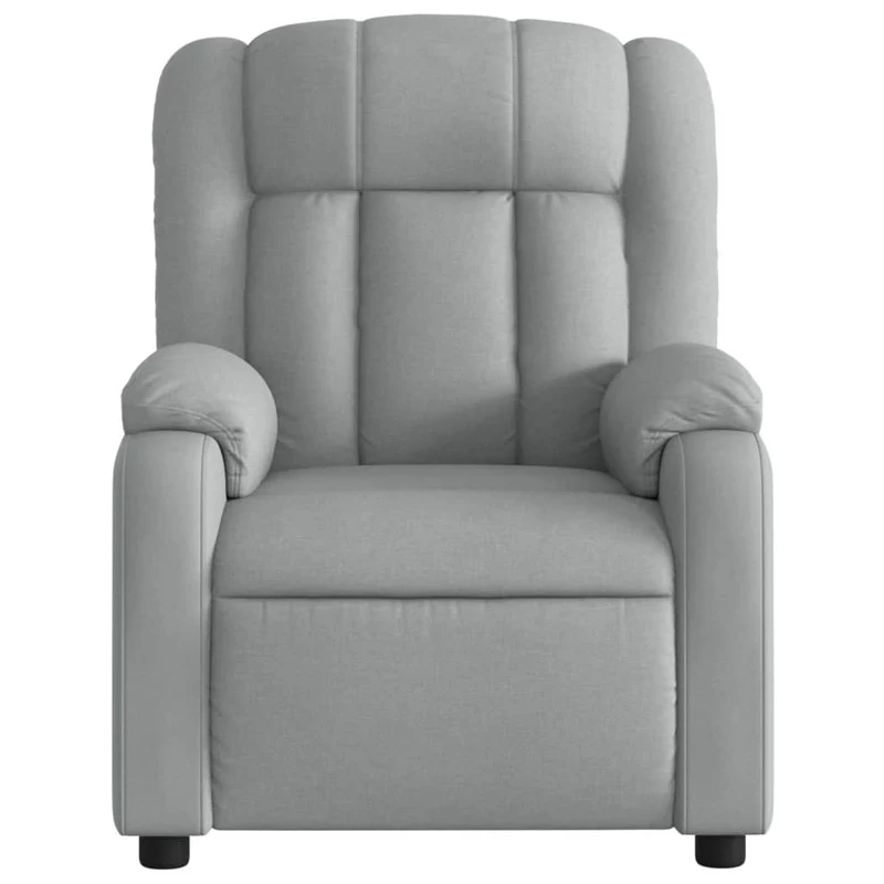 Fauteuil de relaxation TV fonction massage inclinable électrique 6 points de massage en tissu gris clair DEC027160