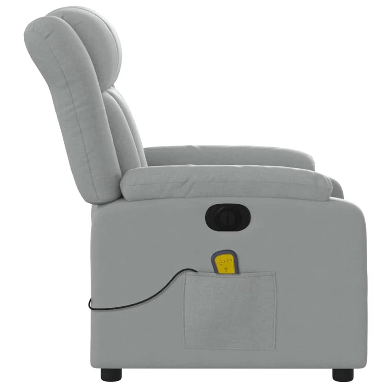Fauteuil de relaxation TV fonction massage inclinable électrique 6 points de massage en tissu gris clair DEC027160