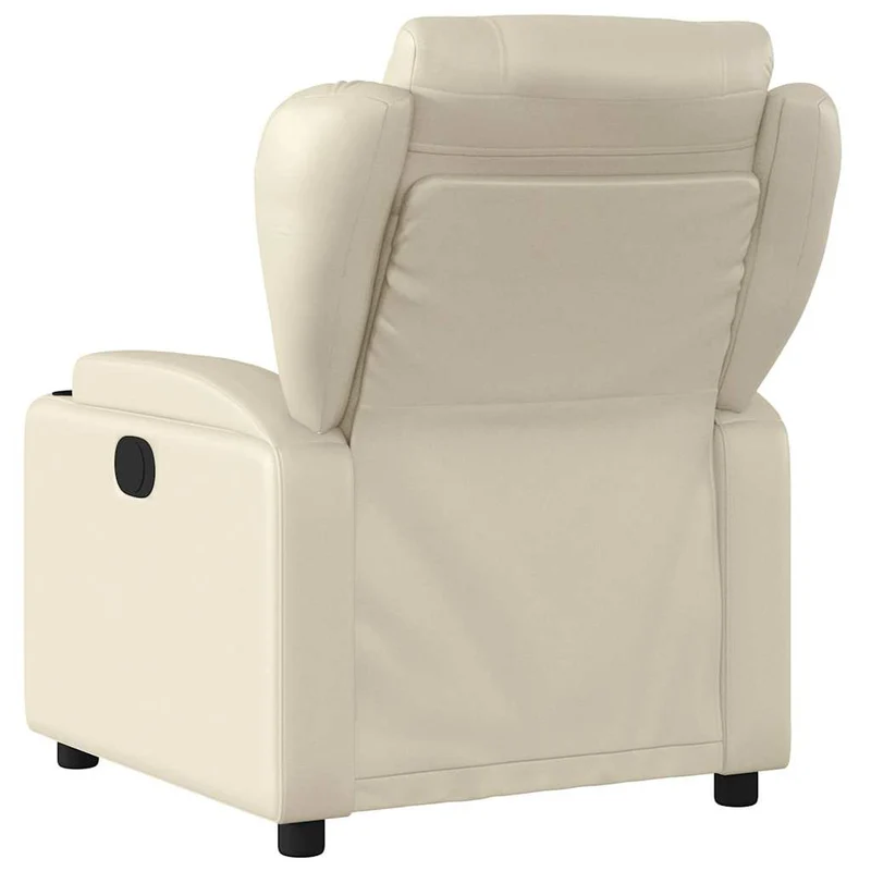 Fauteuil de relaxation TV fonction massage inclinable électrique 6 points de massage en PVC crème DEC027154