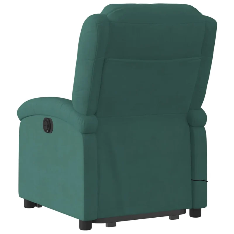 Fauteuil de relaxation TV fonction massage inclinable levage électrique en velours vert foncé DEC027131
