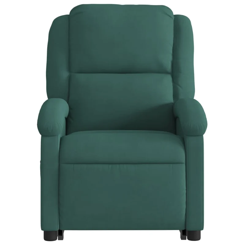 Fauteuil de relaxation TV fonction massage inclinable levage électrique en velours vert foncé DEC027131