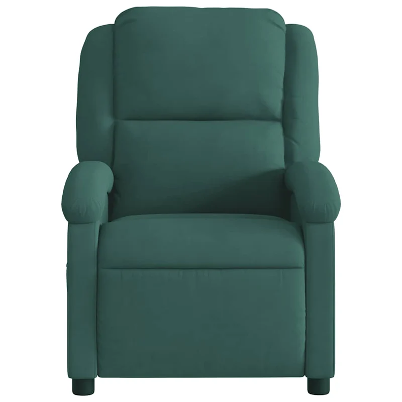 Fauteuil de relaxation TV fonction massage inclinable 6 points de massage en velours vert foncé DEC027130