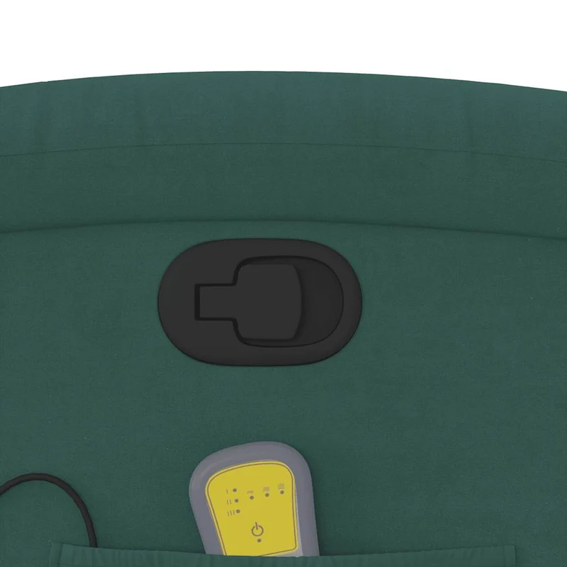 Fauteuil de relaxation TV fonction massage inclinable 6 points de massage en velours vert foncé DEC027130