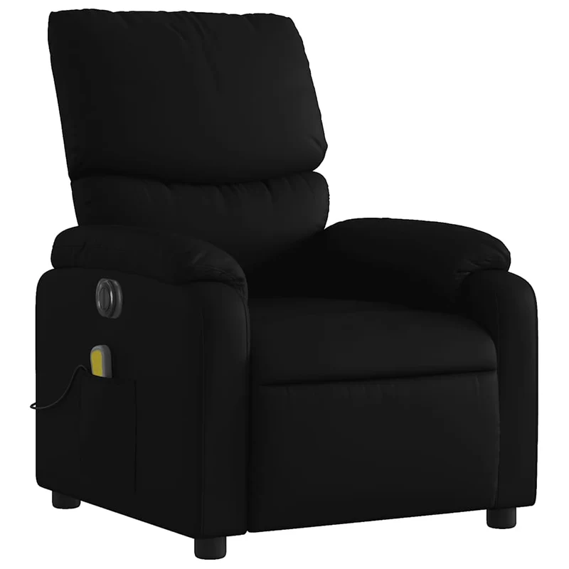 Fauteuil de relaxation TV fonction massage inclinable électrique 6 points de massage en PVC noir DEC027215