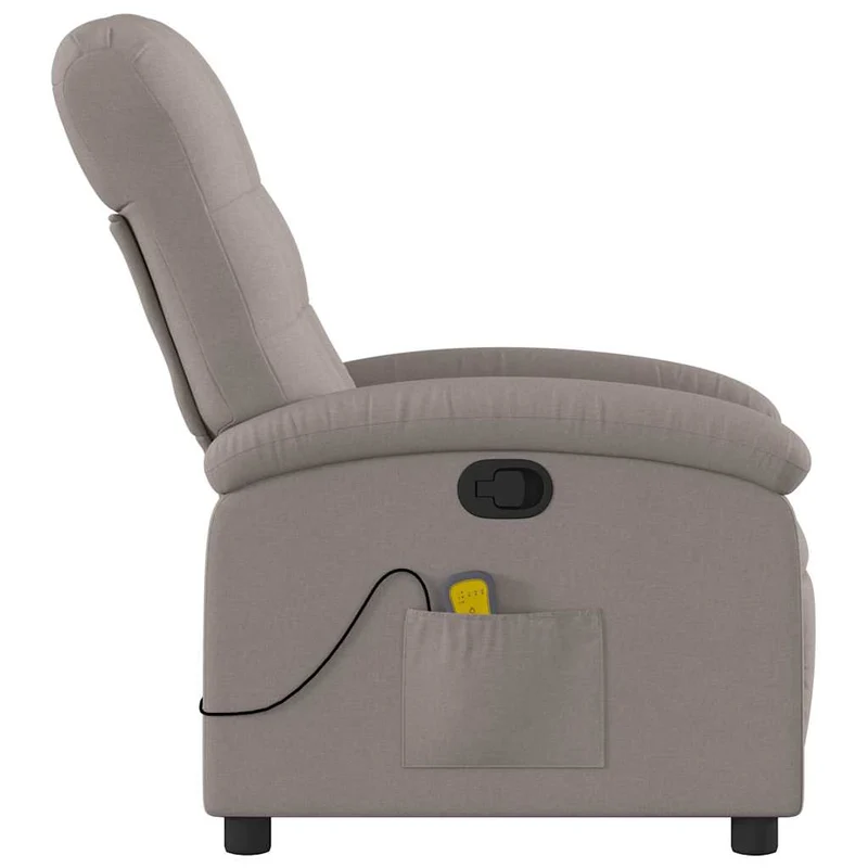 Fauteuil de relaxation TV fonction massage inclinable 6 points de massage en tissu taupe DEC027110