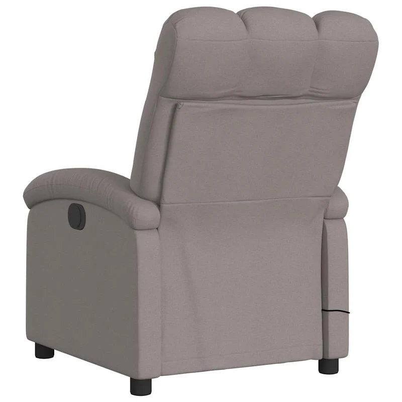 Fauteuil de relaxation TV fonction massage inclinable 6 points de massage en tissu taupe DEC027110