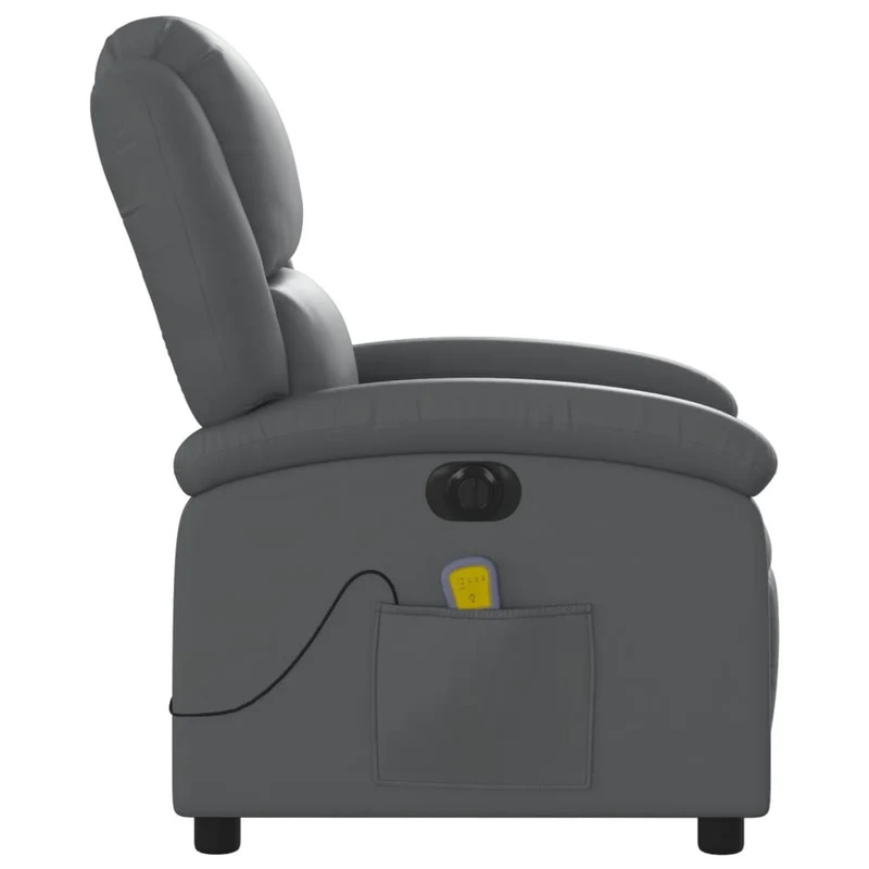 Fauteuil de relaxation TV fonction massage inclinable électrique 6 points de massage en PVC gris DEC027178