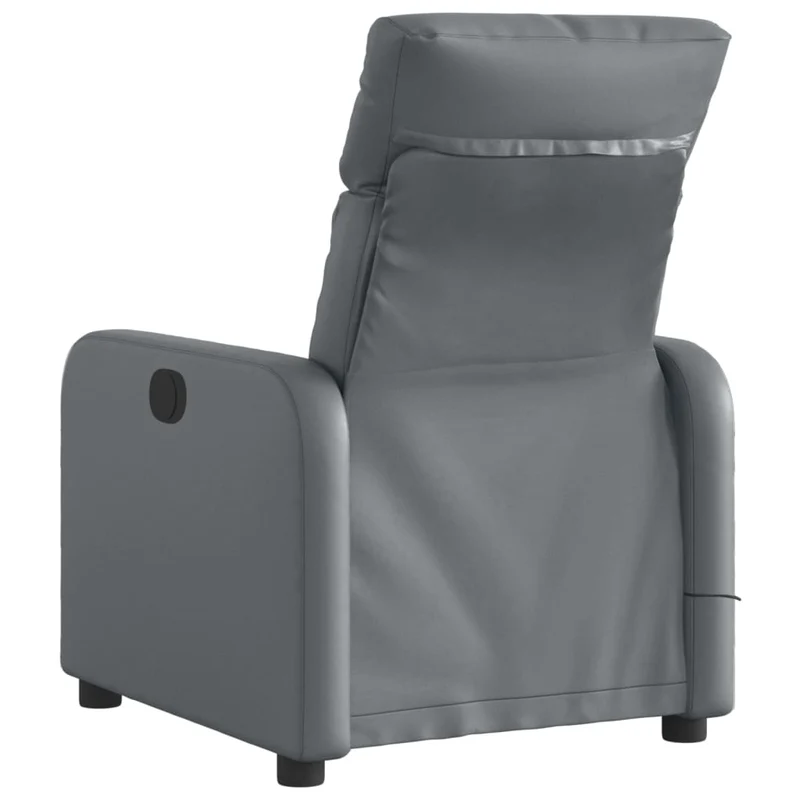 Fauteuil de relaxation TV fonction massage inclinable électrique 6 points de massage en PVC gris DEC027174