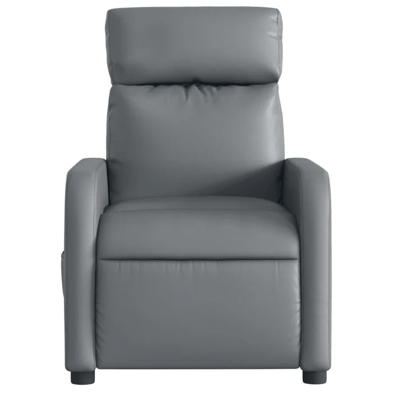 Fauteuil de relaxation TV fonction massage inclinable électrique 6 points de massage en PVC gris DEC027174