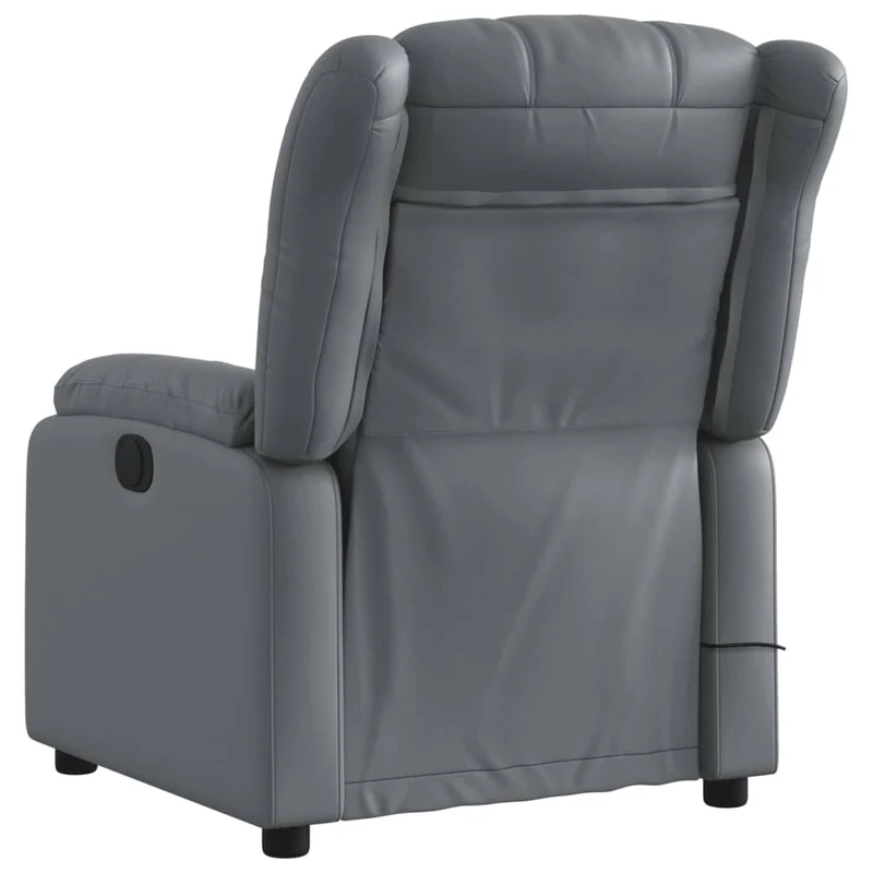 Fauteuil de relaxation TV fonction massage inclinable électrique 6 points de massage en PVC gris DEC027172