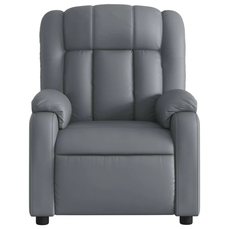 Fauteuil de relaxation TV fonction massage inclinable électrique 6 points de massage en PVC gris DEC027172
