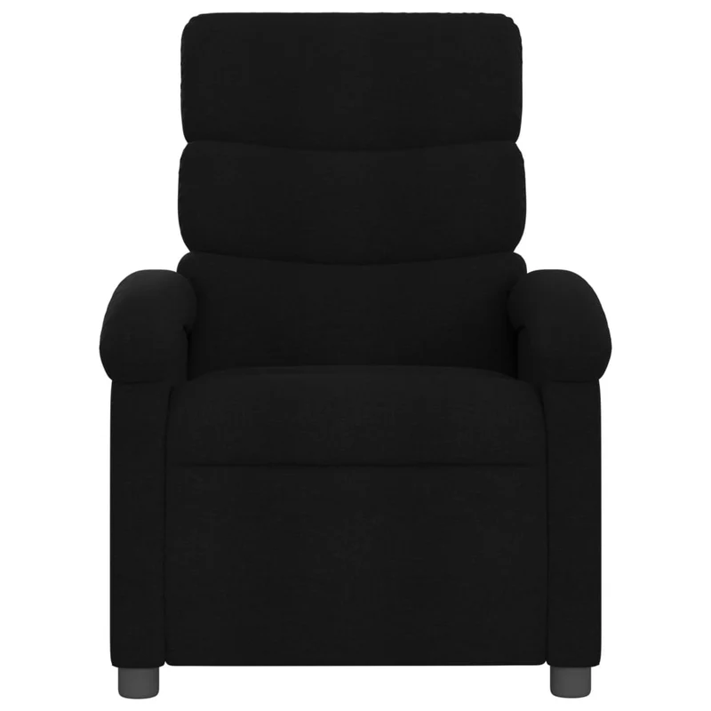 Fauteuil de relaxation TV fonction massage inclinable 6 points de massage en tissu noir DEC027066