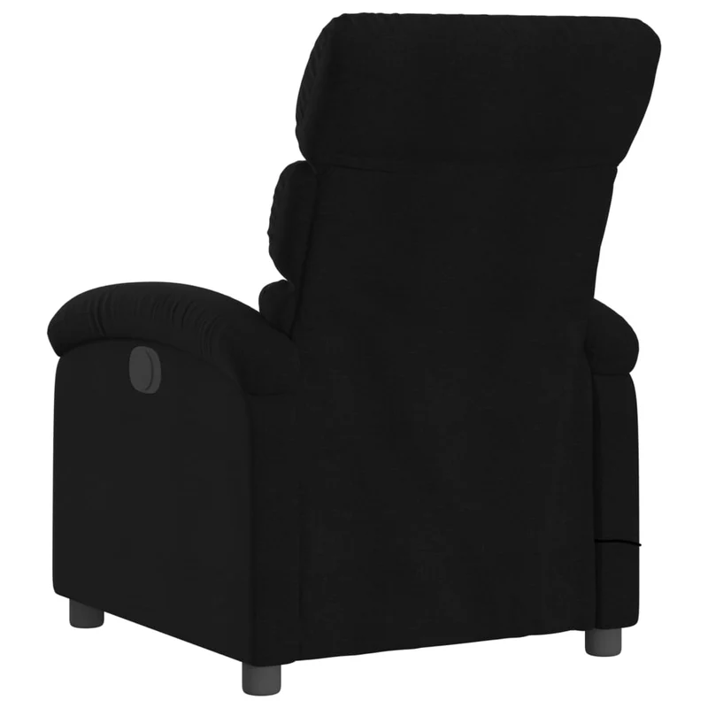 Fauteuil de relaxation TV fonction massage inclinable 6 points de massage en tissu noir DEC027066
