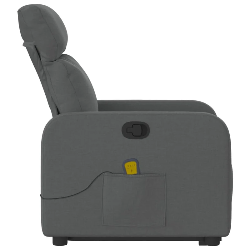 Fauteuil de relaxation TV fonction massage inclinable levage électrique en tissu gris foncé DEC026964