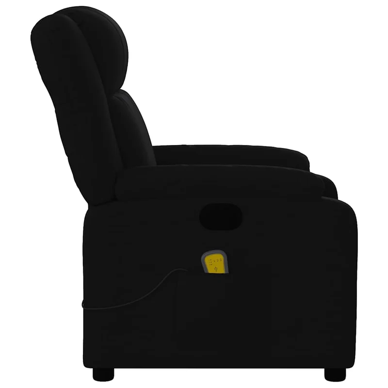 Fauteuil de relaxation TV fonction massage inclinable 6 points de massage en tissu noir DEC027062