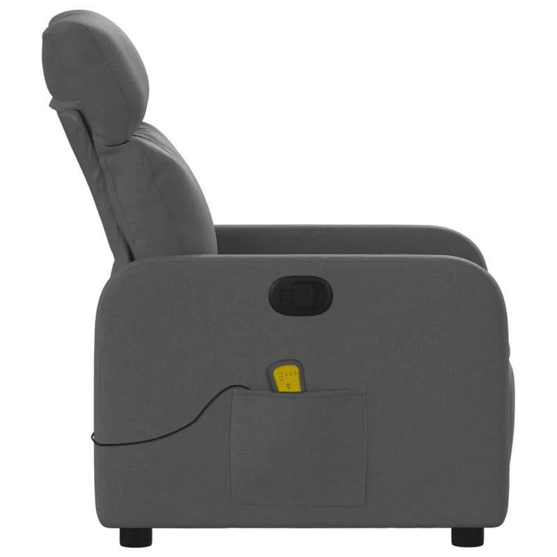 Fauteuil de relaxation TV fonction massage inclinable 6 points de massage en tissu gris foncé DEC026954