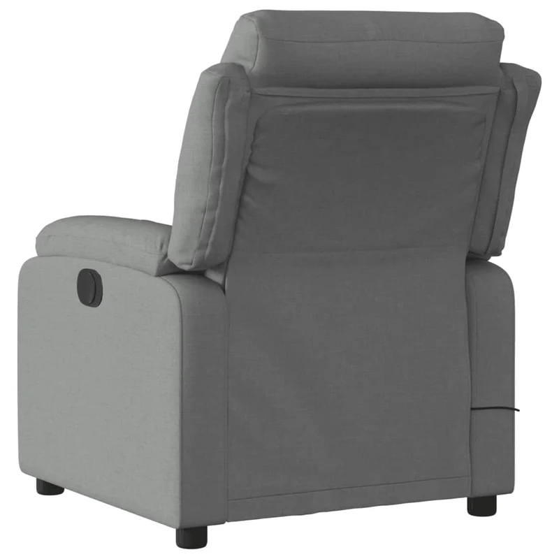Fauteuil de relaxation TV fonction massage inclinable 6 points de massage en tissu gris foncé DEC026957