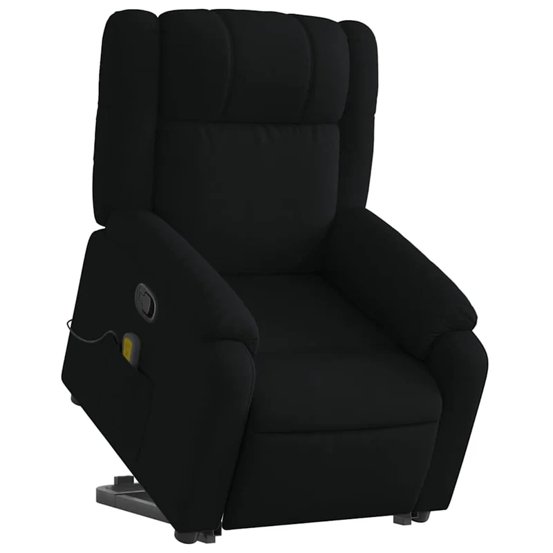 Fauteuil de relaxation TV fonction massage inclinable levage électrique en tissu noir DEC027052