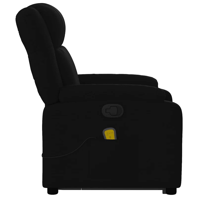 Fauteuil de relaxation TV fonction massage inclinable levage électrique en tissu noir DEC027052