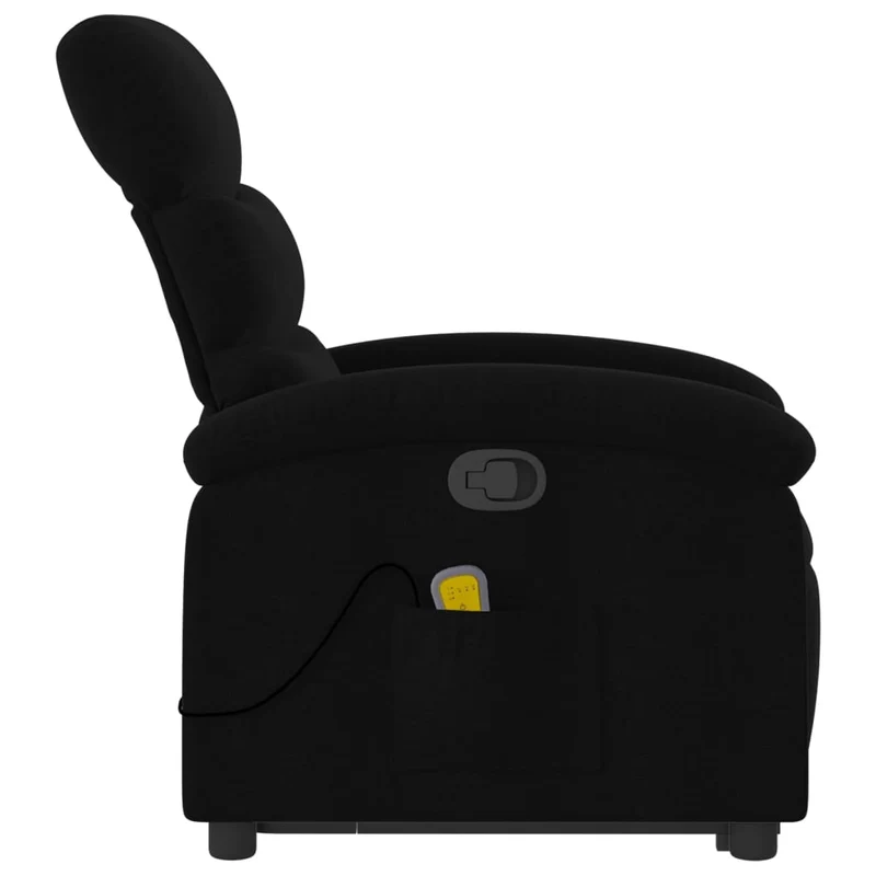 Fauteuil de relaxation TV fonction massage inclinable levage électrique en tissu noir tissu DEC027053