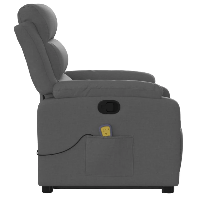 Fauteuil de relaxation TV fonction massage inclinable levage électrique en tissu gris foncé DEC026951