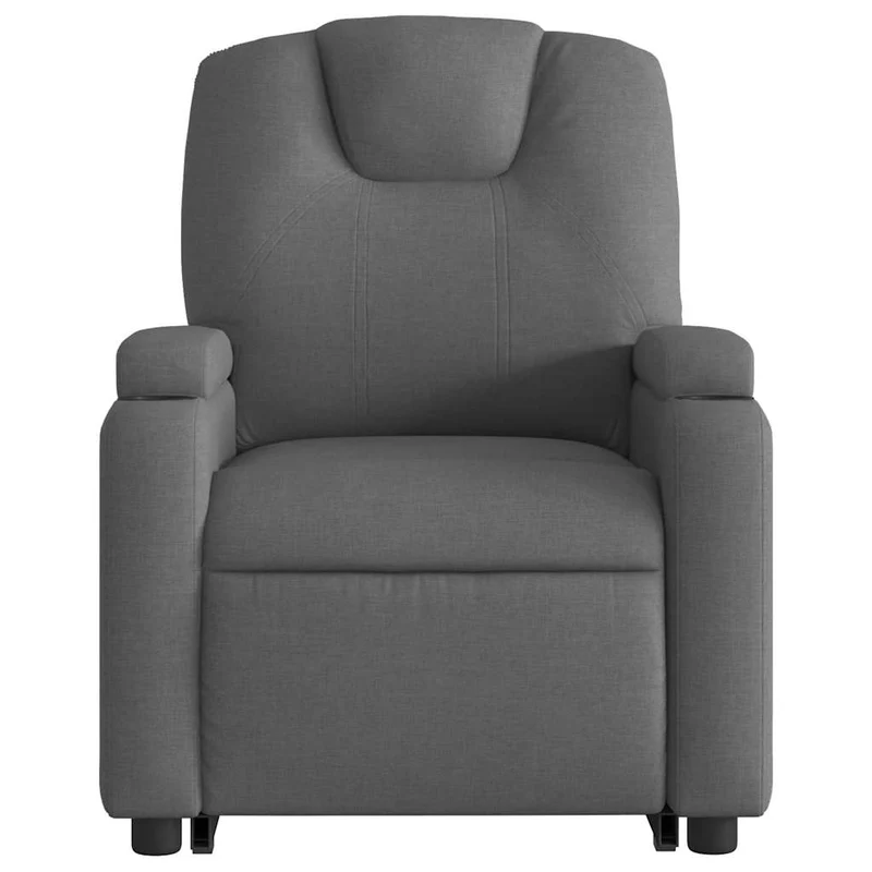 Fauteuil de relaxation TV fonction massage inclinable levage électrique en tissu gris foncé DEC026947