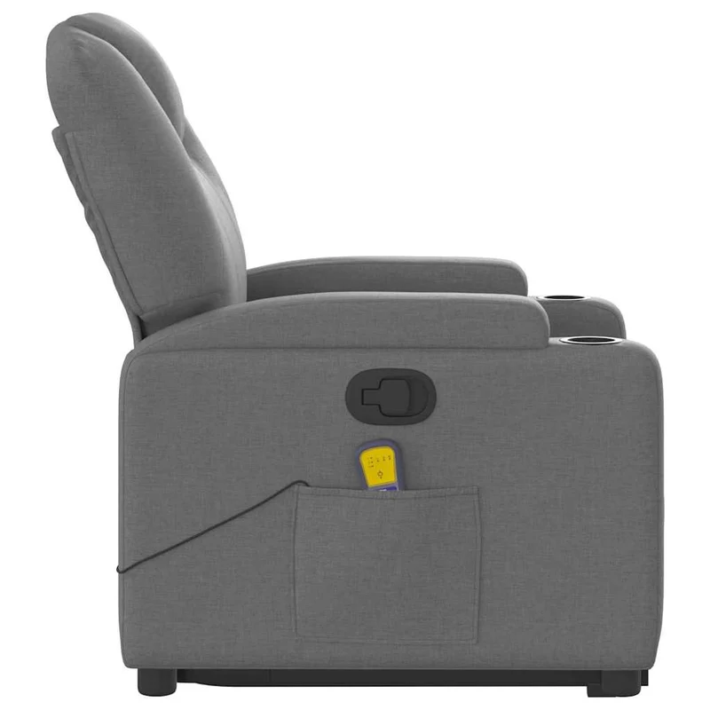Fauteuil de relaxation TV fonction massage inclinable levage électrique en tissu gris foncé DEC026947