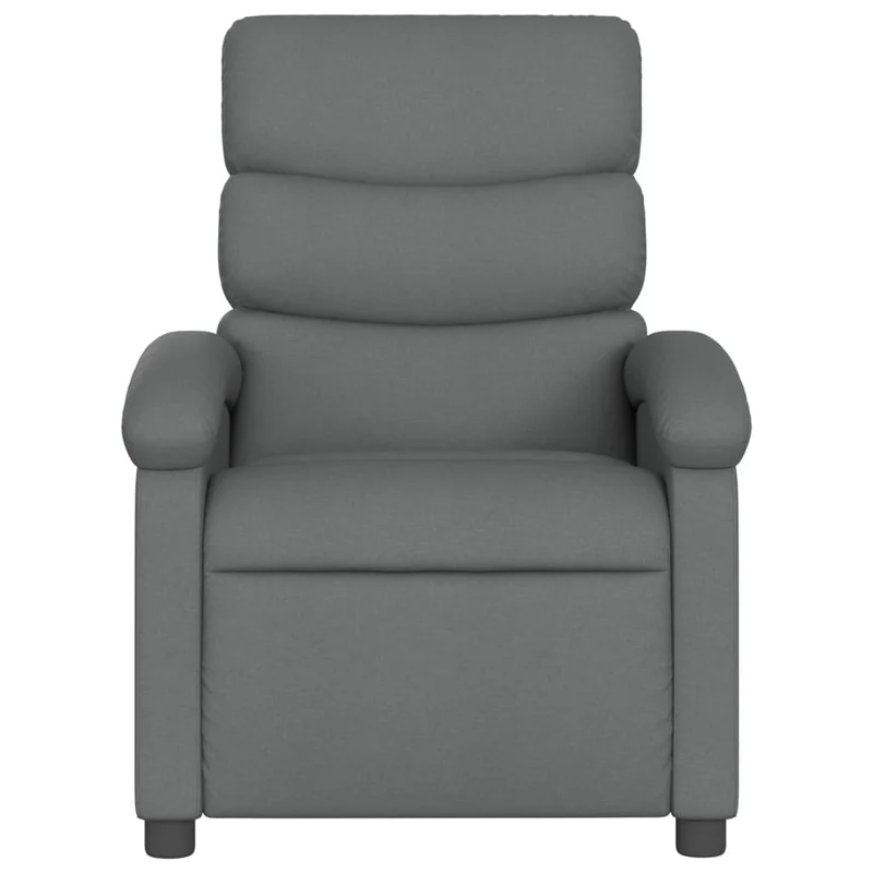 Fauteuil de relaxation TV fonction massage inclinable 6 points de massage en tissu gris foncé DEC026949