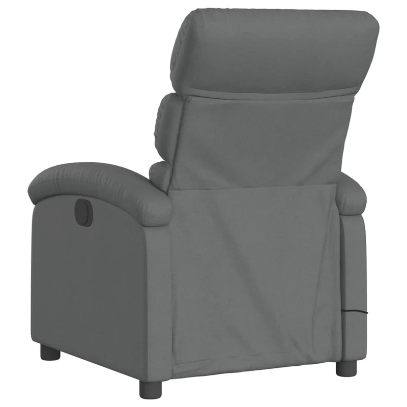 Fauteuil de relaxation TV fonction massage inclinable 6 points de massage en tissu gris foncé DEC026949