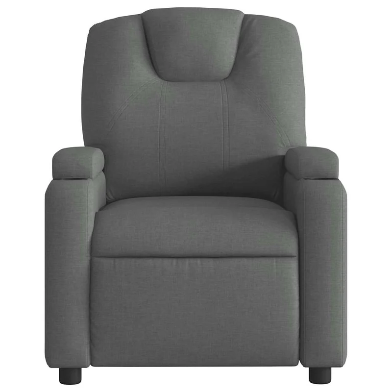 Fauteuil de relaxation TV fonction massage inclinable 6 points de massage en tissu gris foncé DEC026941