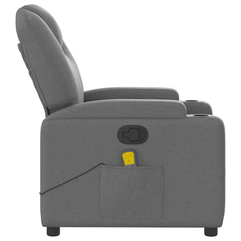 Fauteuil de relaxation TV fonction massage inclinable 6 points de massage en tissu gris foncé DEC026941