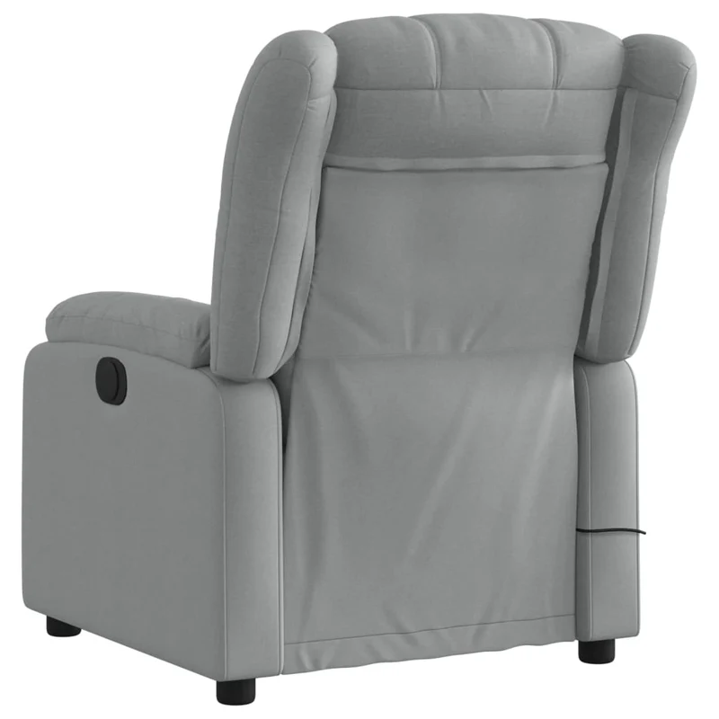 Fauteuil de relaxation TV fonction massage inclinable 6 points de massage en tissu gris clair DEC026921