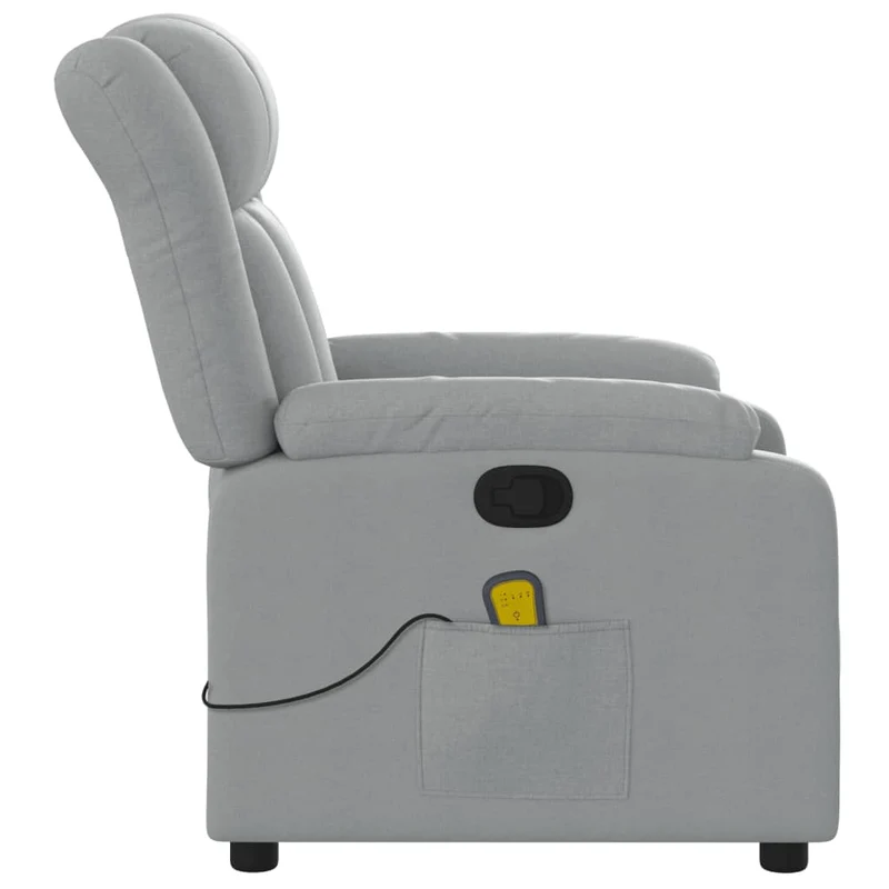Fauteuil de relaxation TV fonction massage inclinable 6 points de massage en tissu gris clair DEC026921
