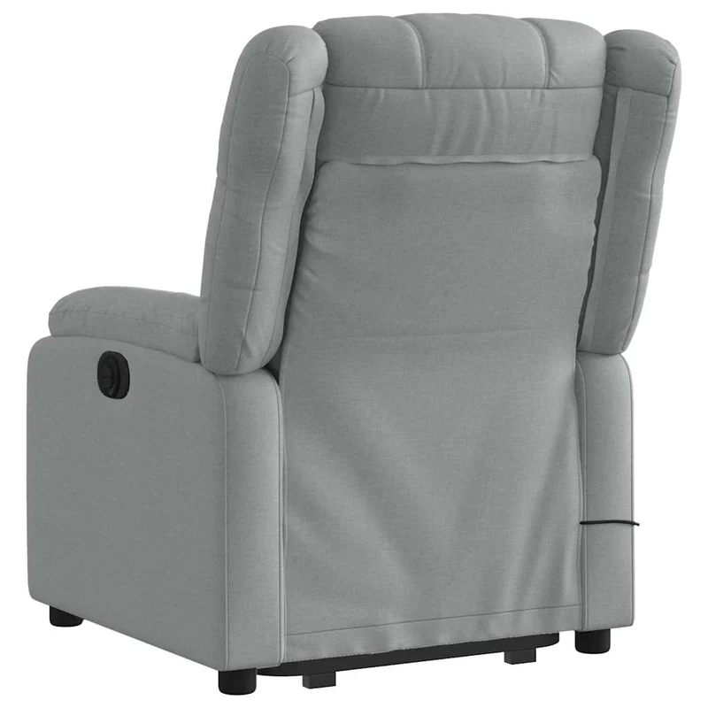 Fauteuil de relaxation TV fonction massage inclinable levage électrique en tissu gris clair DEC026909
