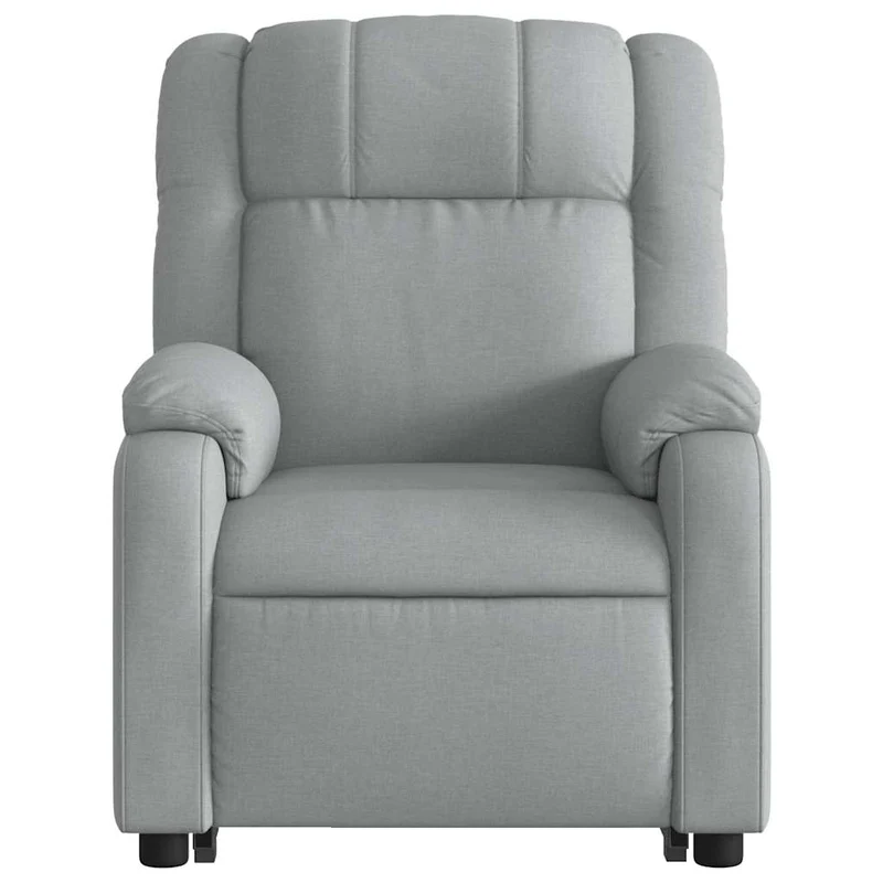 Fauteuil de relaxation TV fonction massage inclinable levage électrique en tissu gris clair DEC026909
