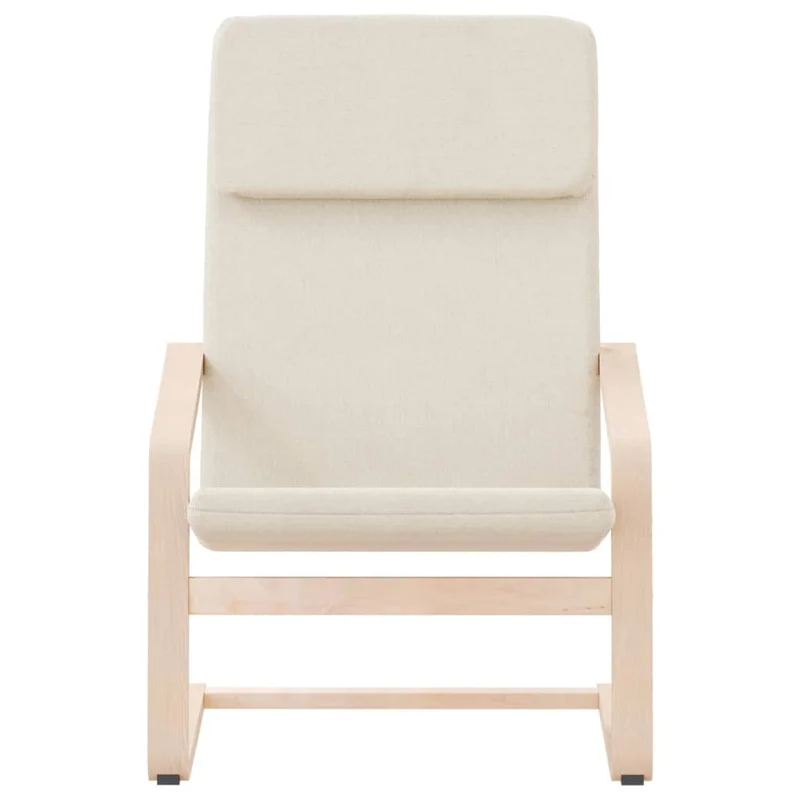 Fauteuil lounge chaise de canapé design moderne en tissu crème cadre en bois de bouleau DEC026655