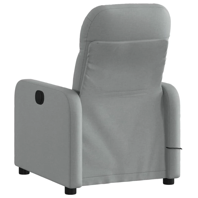 Fauteuil de relaxation TV fonction massage inclinable électrique 6 points de massage en tissu gris clair DEC027165