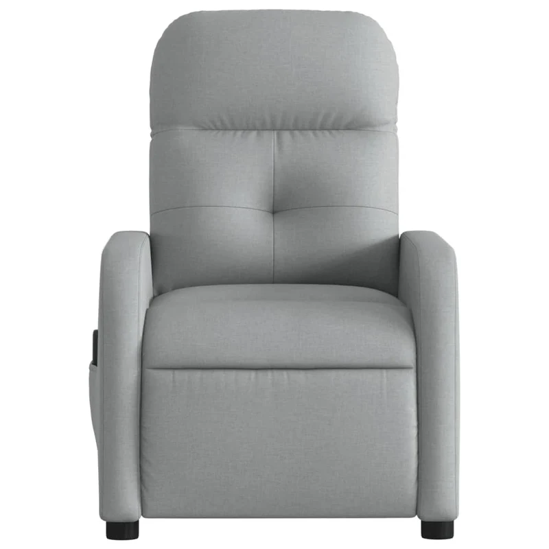 Fauteuil de relaxation TV fonction massage inclinable électrique 6 points de massage en tissu gris clair DEC027165