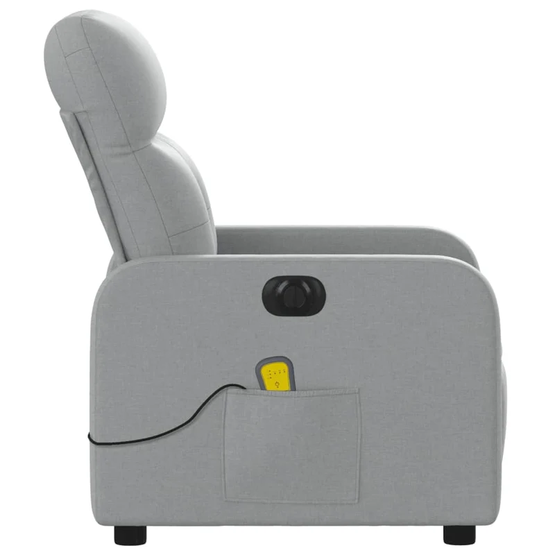 Fauteuil de relaxation TV fonction massage inclinable électrique 6 points de massage en tissu gris clair DEC027165