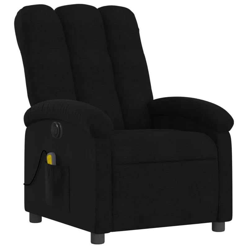 Fauteuil de relaxation TV fonction massage inclinable électrique 6 points de massage en tissu noir DEC027230