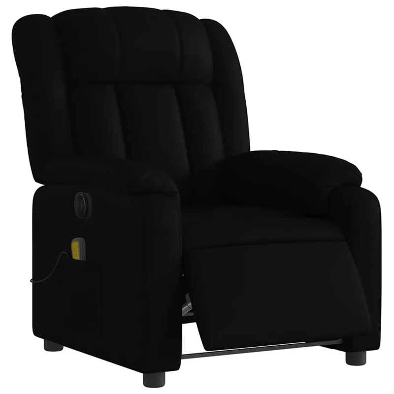 Fauteuil de relaxation TV fonction massage inclinable électrique 6 points de massage en PVC noir DEC027212