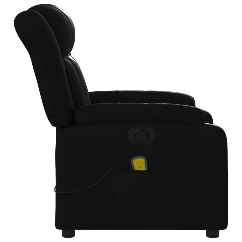 Fauteuil de relaxation TV fonction massage inclinable électrique 6 points de massage en PVC noir DEC027212