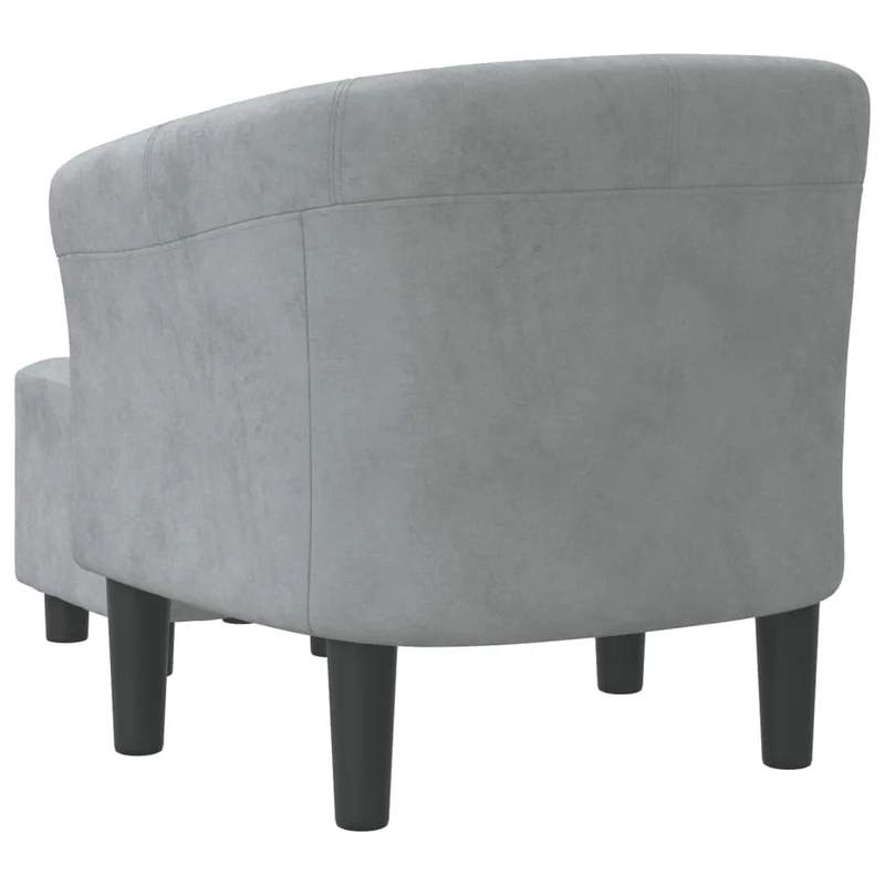 Fauteuil lounge assise confortable design moderne avec repose-pied en velours gris foncé DEC026423