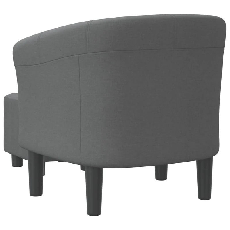 Fauteuil lounge assise confortable design moderne avec repose-pied en tissu gris foncé DEC026422