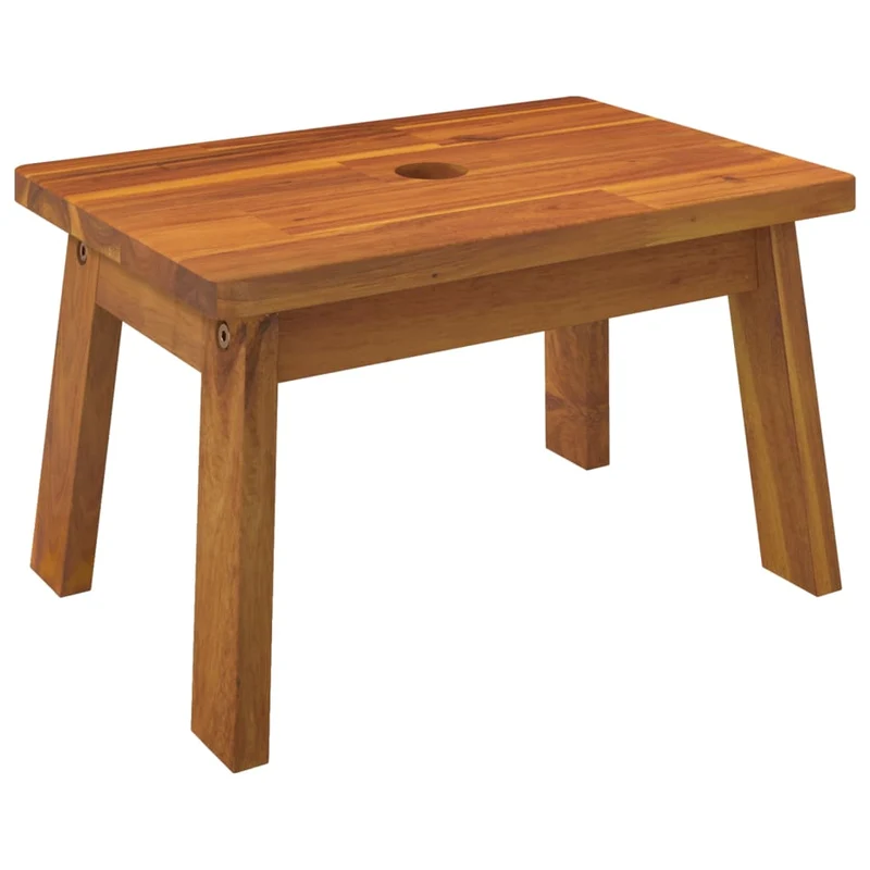 Tabouret assise escabeau support plantes 38 x 26 x 22 cm en bois d'acacia brun DEC026380