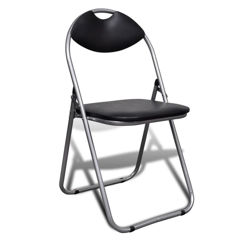 Lot de 6 chaises de cuisine bureau réunion pliables structure légère en PVC et acier noir DEC026290