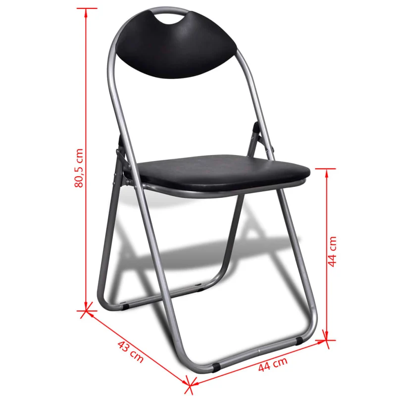 Lot de 6 chaises de cuisine bureau réunion pliables structure légère en PVC et acier noir DEC026290