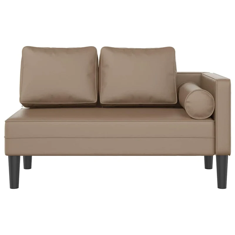 Méridienne chaise longue canapé pour intérieur avec coussins en PVC couleur cappuccino DEC026065