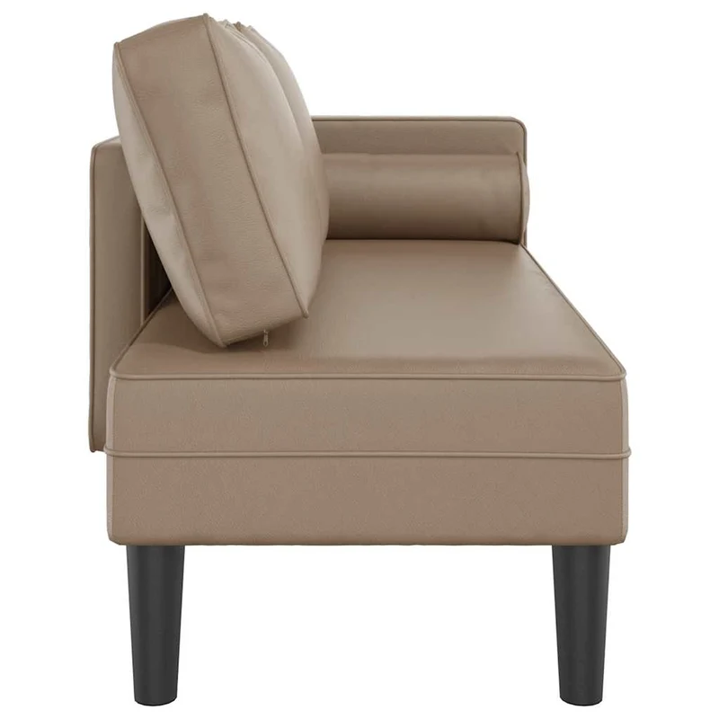 Méridienne chaise longue canapé pour intérieur avec coussins en PVC couleur cappuccino DEC026065