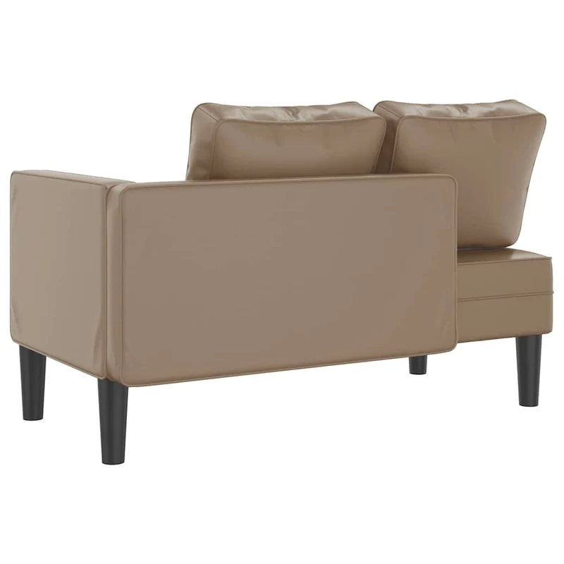 Méridienne chaise longue canapé pour intérieur avec coussins en PVC couleur cappuccino DEC026065